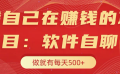 我自己在赚钱的项目,软件自聊不存在幸存者原则,做就有每天500+