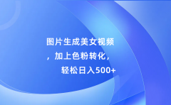 图片生成美女视频，加上s粉转化，轻松日入500+