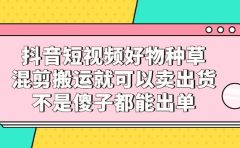 抖音短视频好物种草，混剪搬运就可以卖出货，不是傻子都能出单