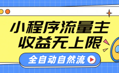 微信小程序流量主，自动引流玩法，纯自然流，收益无上限