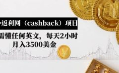 国外返利网（cashback）项目：无需懂任何英文，每天2小时，月入3500美元