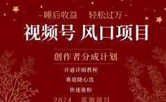 拥有睡眠收益的微信视频号大风口项目，轻松月入过万+，多赛道选择，可矩阵，玩法简单轻松上手