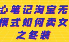 叁心笔记淘宝无货源模式如何卖女装之冬装