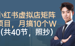 小红书虚拟店矩阵项目,月搞10W(共40节,照抄照做)