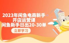 2023年闲鱼电商新手开店运营课：闲鱼新手日出20-30单（18节-实战干货）