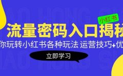 小红书流量密码入口揭秘：带你玩转小红书各种玩法 运营技巧+优化