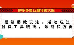 拼多多第12期年终大促：超级爆款玩法，活动玩法，付费工具玩法，诊断和方向