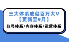三大体系成就百万大V【更新至9月】，账号体系/内容体系/运营体系 (26节课)