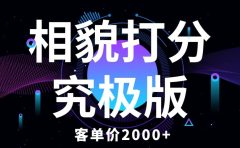 相貌打分究极版,客单价2000+纯新手小白就可操作的项目