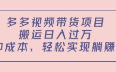 多多视频带货项目（教程+软件）