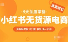2023小红书无货源电商【保姆级教程从0到日入300】爆单3W