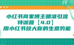 小红书商家 博主精准引流特训营【4.0】用小红书放大你的生意势能