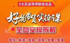 抖音好物带货实操课，全盘拆解抖音好物带货号全套流程打法