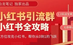 价值980元的《小红书运营和引流课》，日引100高质量粉