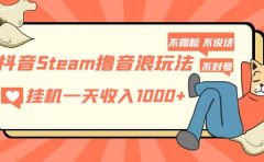 抖音Steam撸音浪玩法 不露脸 不说话 不封号 社恐人群福音