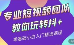 专业短视频团队教你玩转抖+0基础小白入门精选课程（价值399元）