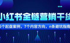 小红书全链营销干货,5个起盘案例,7个内容方向,n条避坑指南