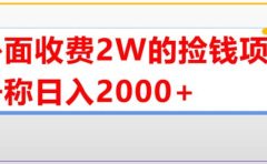 外面收费2w的直播买货捡钱项目，号称单场直播撸2000+【详细玩法教程】