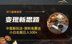 冷门蓝海项目-中医新玩法-冷门蓝海项目-中医新玩法-资料免费送小白也能日入500+500+