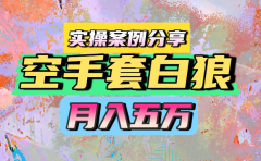 空手套白狼,月入五万,实操案例分享