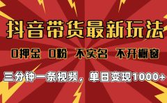 2025年抖音带货最新玩法，0押金0粉，不实名，不开橱窗，单日变现1000➕，小白最快当天见收益