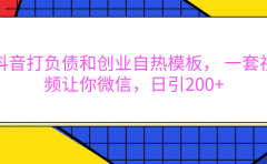 外面卖1980元的。抖音打负债和创业自热模板, 一套视频让你微信,日引200+