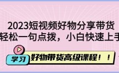 2023短视频好物分享带货，好物带货高级课程，轻松一句点拨，小白快速上手
