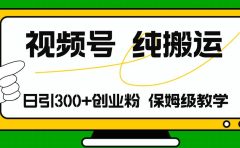 视频号纯搬运日引流300+创业粉,日入4000+