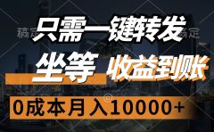 只需一键转发，坐等收益到账，0成本月入10000+