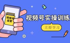 微信视频号实操训练营：视频号起号运营纯干货玩法！