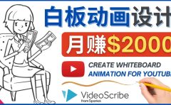 创建白板动画（WhiteBoard Animation）YouTube频道，月赚2000美元