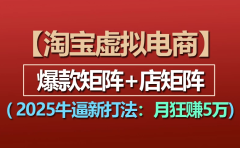【淘宝虚拟项目】2025牛X新打法：爆款矩阵+店矩阵，月狂赚5万