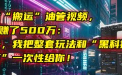 我靠“搬运”油管视频,2年赚了500万:今天,我把整套玩法和“黑科技工具箱”一次性给你!