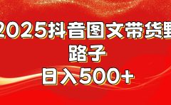 2025抖音图文带货野路子，暴力起号日入500+