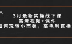 3月最新实操线下课高清视频+课件，如何玩转小而美，高毛利直播间