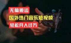 无脑搬运国外热门音乐短视频,轻松月入过万