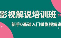 影视解说实战培训班,新手0基础入门做影视解说(10节视频课)