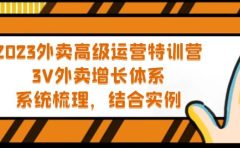 2023外卖高级运营特训营：3V外卖-增长体系，系统-梳理，结合-实例