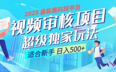 惊爆！2025 震撼登场的逆天黑科技视频审核玩法，简直是财富制造机！日入500+