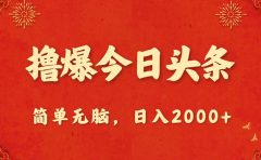 撸爆今日头条，简单无脑，日入2000+