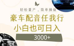 不为人知的暴力小项目,豪车配音,日入3000+