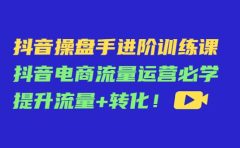 抖音操盘手进阶训练课：抖音电商流量运营必学，提升流量+转化