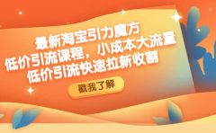 最新淘宝引力魔方低价引流实操:小成本大流量