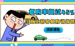 复购率超过45%,小商业获客复购训练营进阶课程