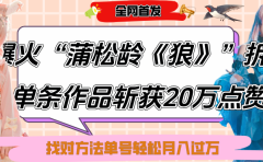抖音爆火“蒲松龄《狼》”实战拆解，仅6条作品涨粉24W,单条作品收获20万点赞，找对方法轻松起号月入过万