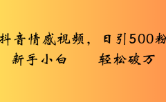 抖音情感视频，日引500粉新手小白轻松破万