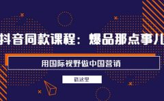 抖音同款课程：爆品那点事儿，用国际视野做中国营销（20节课）
