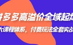 拼多多-高溢价 全域 起爆,6大课程体系,付费玩法全套实战