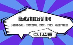 随心推培训课：小店随心推·投放逻辑，投放·技巧，快速打标签