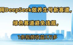 用DeepSeek做养生号新赛道，绿色赛道避免违规，1条视频收益3万多